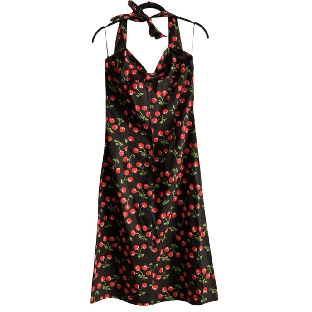 Morbid Threads Vintage Rockabilly Pin Up Cherry Halter Dress - Picture 3 of 8